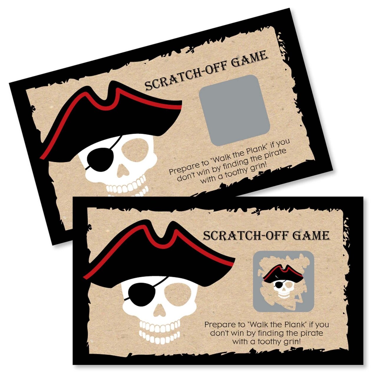 Big Dot of Happiness Beware of Pirates - Pirate Birthday Party Game Scratch Off Cards - 22 Count